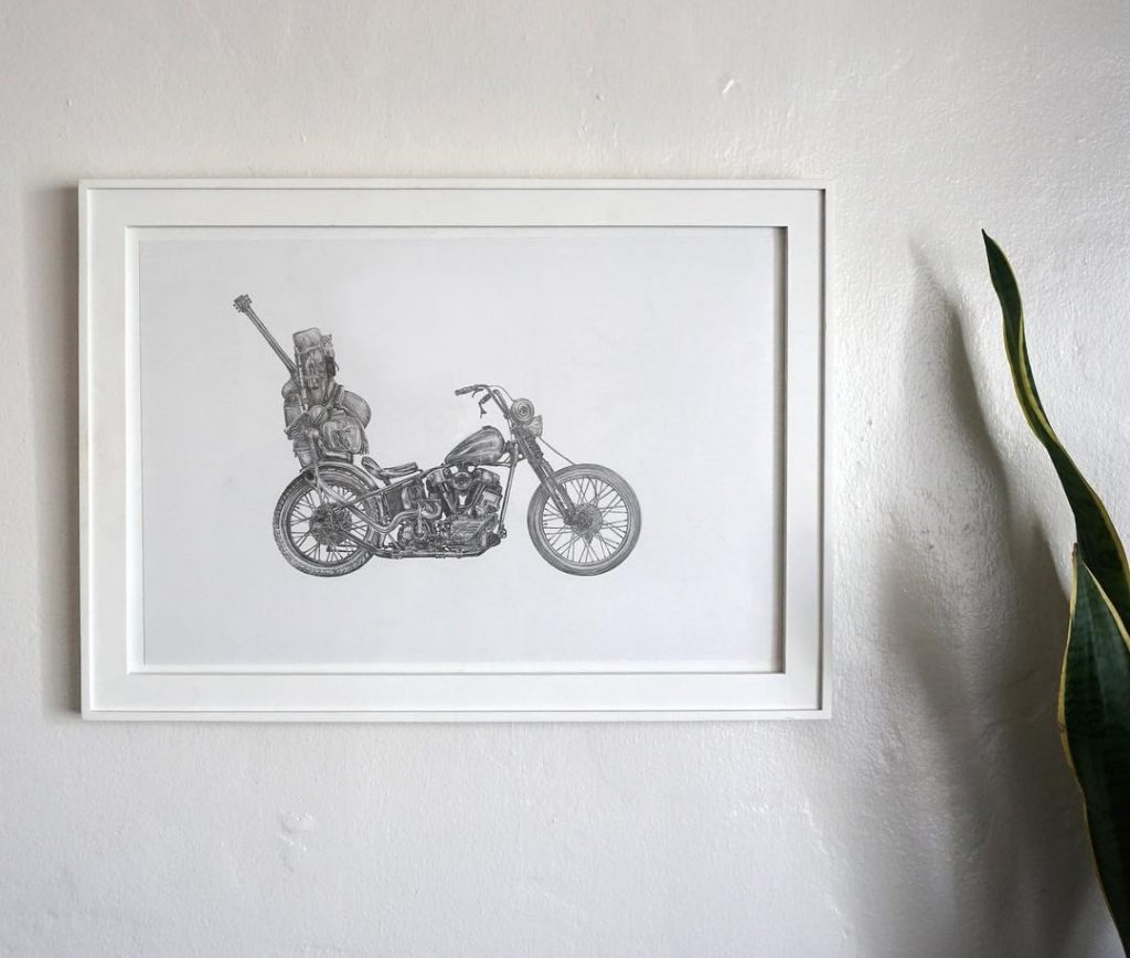 Carter Asmann-café-tache-dessin-croquis-custom-Motorcycle, moto-bike-artiste-Coffee Stain-artiste