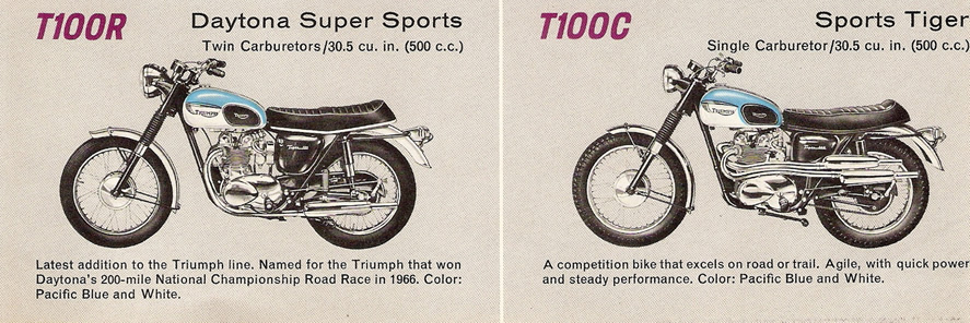 Triumph T100R Daytona et T100C Tiger