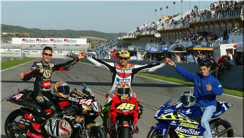 Poggiali, Rossi et Pedrosa: trois champions du monde qui utilisent l'équipement moto Dainese