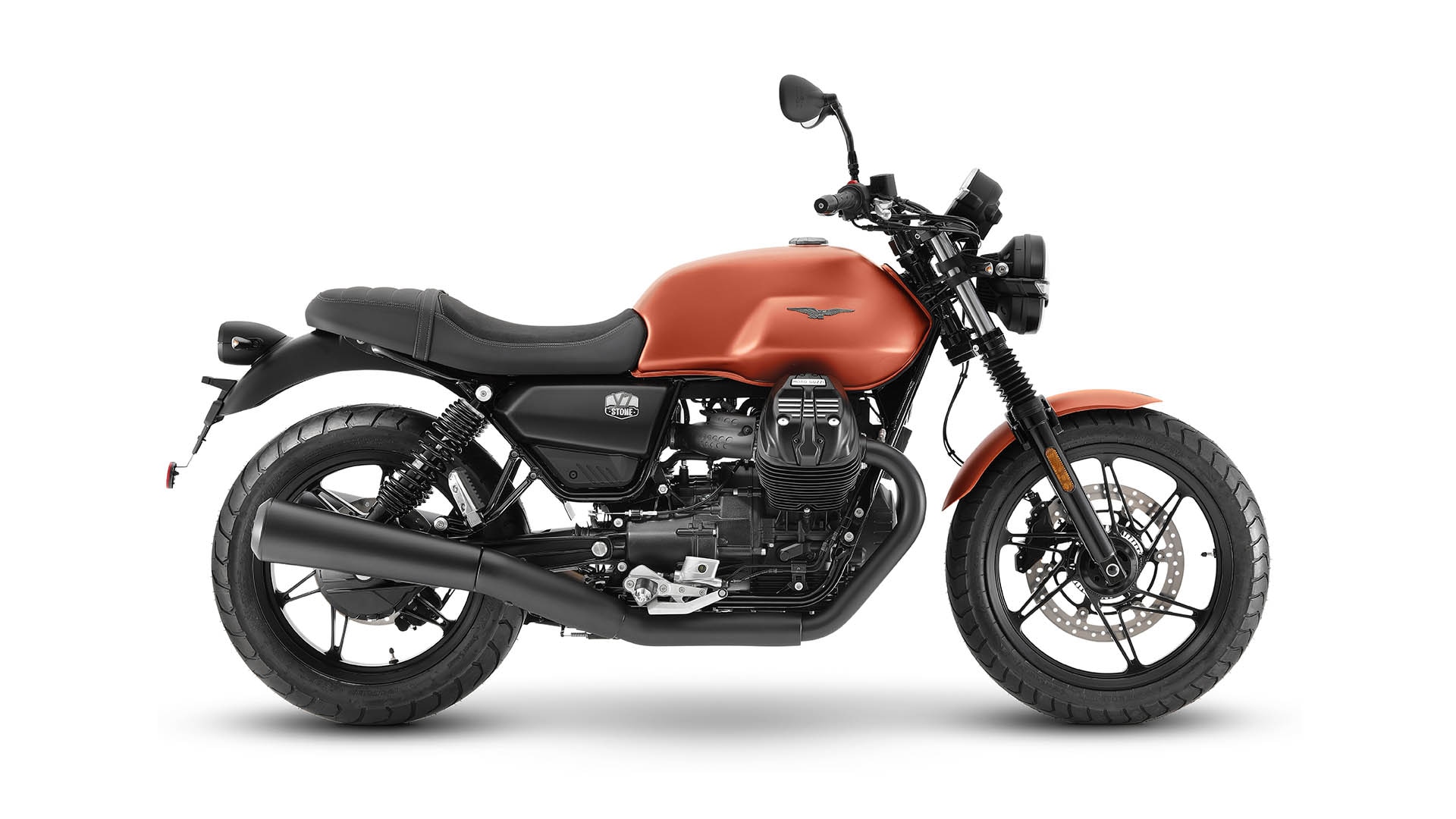 Moto Guzzi V7 2021 Arancione Rame droit