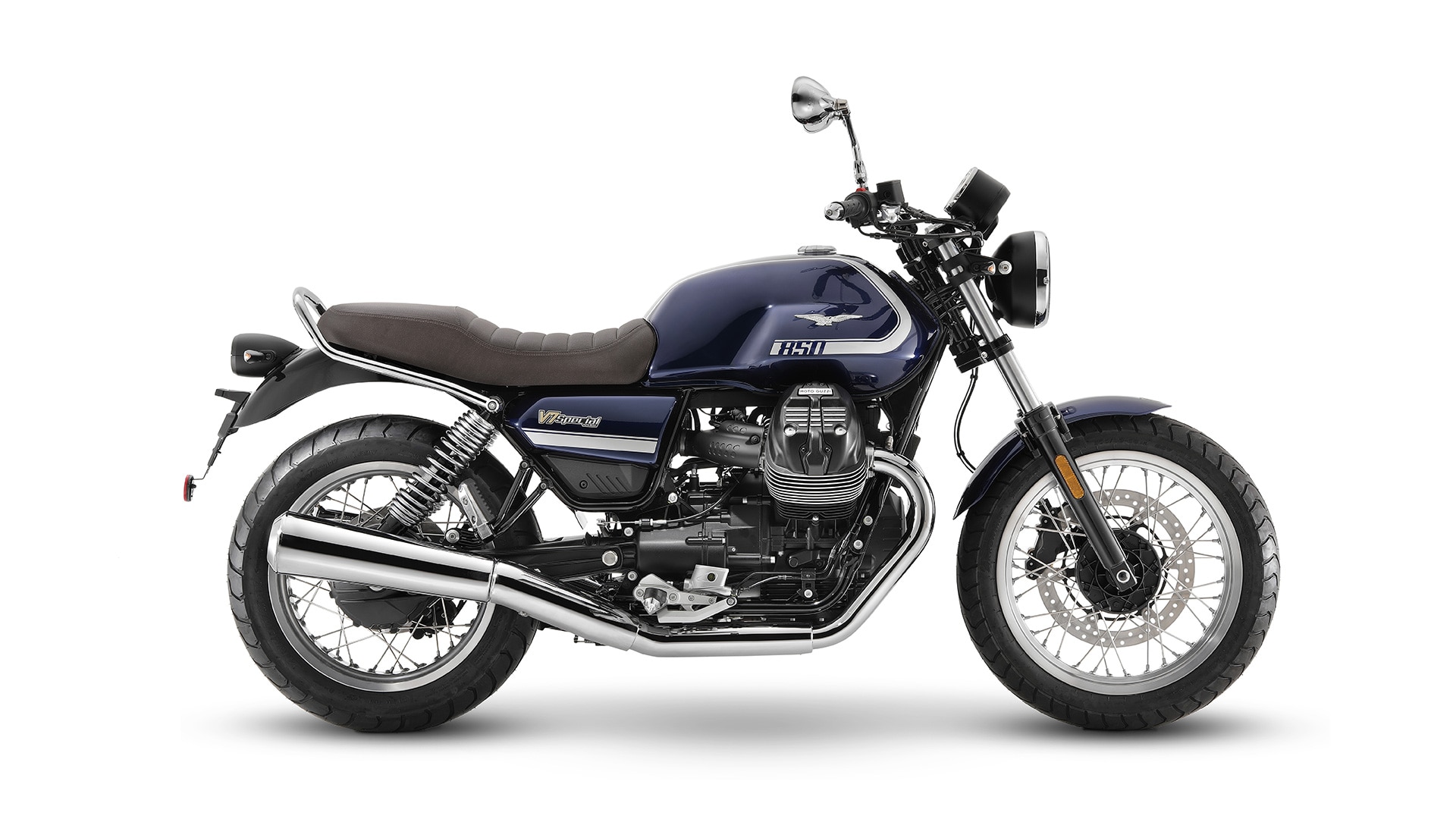 Moto Guzzi V7 2021 Special 850 bleu droit